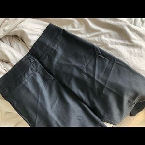 Wide leg charcoal gray trousers